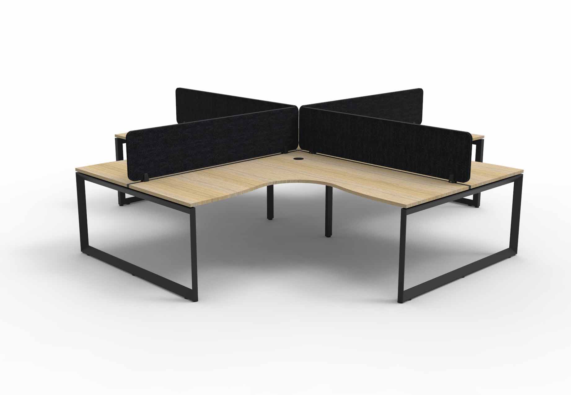 Loop 4 Person Corner Workstation - with Eco Screen